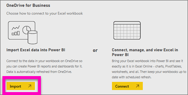 Import and Connect Button Window - Power BI Sales Dashboard